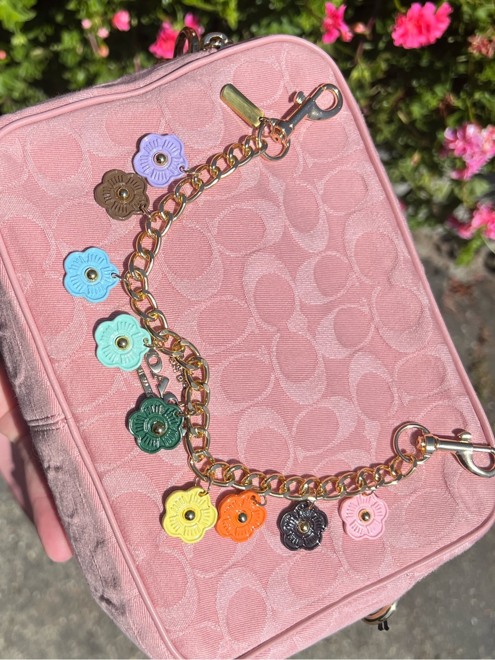 RAINBOW FLOWER PURSE CHARM CHAIN